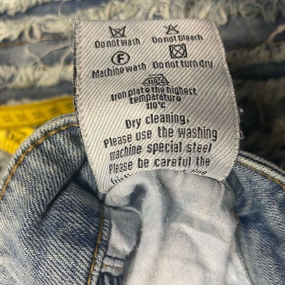 REELISTIK NYC Men’s Stacked Denim Distressed Jeans Size 38 Light Washed Blue - Picture 10 of 11